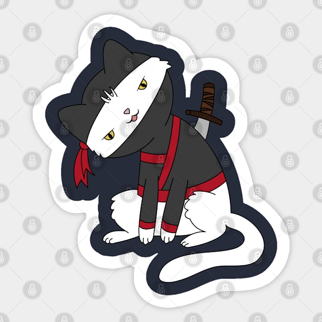 Ninja Cat Sticker by The Lemon Stationery & Gift Co